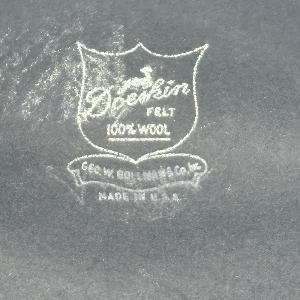 Vintage Doeskin 100% Wool Hat w/ Feather Trim‎ by Geo W. Bollman USA Black - Picture 7 of 10